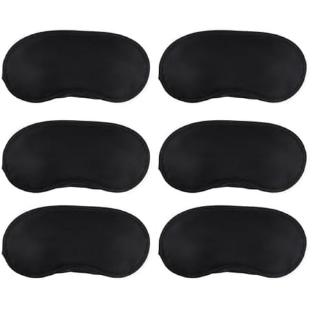 wonima66 Sleep Mask, 6 PCS Eye Mask for Side Sleeper Soft Breathable Blackout Eye Cover with Adjustable Straps for Travel Blindfold Meditation Nap Women Men Kids (Black)