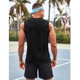 thumbnail image 4 of COOFANDY Men 3 Pack Gym Tank Tops V Neck Sleeveless Muscle Tee Fitness Bodybuilding T-Shirts Slim Fit Black, 4 of 6