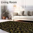 thumbnail image 2 of ODIKA 5'x7' Machine Washable Non-Slip Area Rug, Festive Pine Branches and Snowflake Interlocking Holiday Welcome Art High Traffic Rug with Pad, Black, 738268, 2 of 8