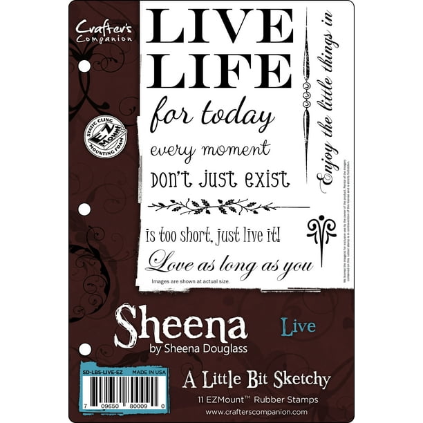 Sheena Douglass Text Ezmount Stamp Set-Live