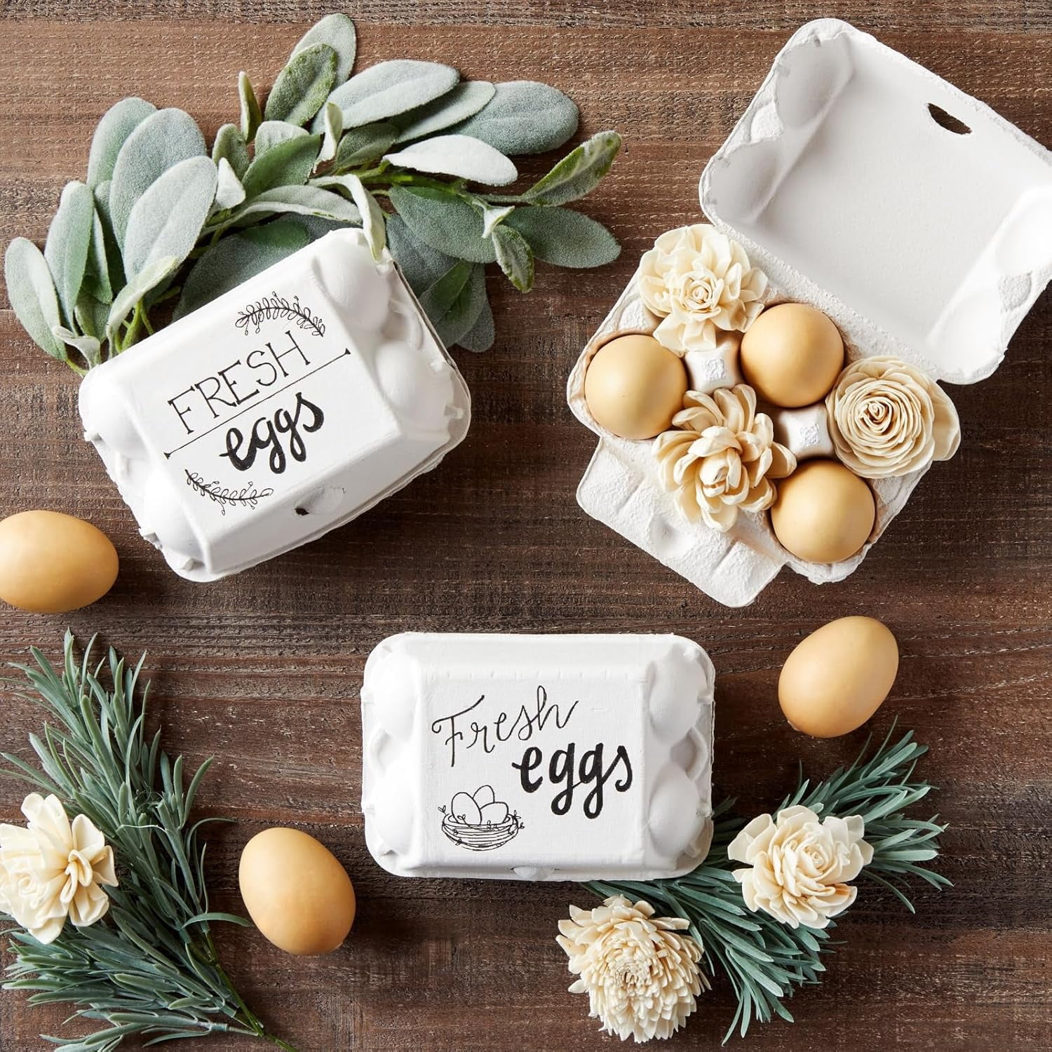 Half Dozen Egg Cartons - Pack of 20 Reusable Compressed Pulp Egg Cartons for Crafts & Markets - White, Half Dozen