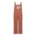 thumbnail image 4 of Conairie Womens Overalls Flower Print Comfy Adjustable Straps Jumpsuits One Piece Outfits With Pockets Orange XL, 4 of 4