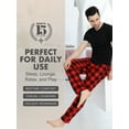 thumbnail image 6 of North 15 Mens Super Cozy Buffalo Plaid Micro Fleece Pajama Pants-1235-Red-XL, 6 of 9