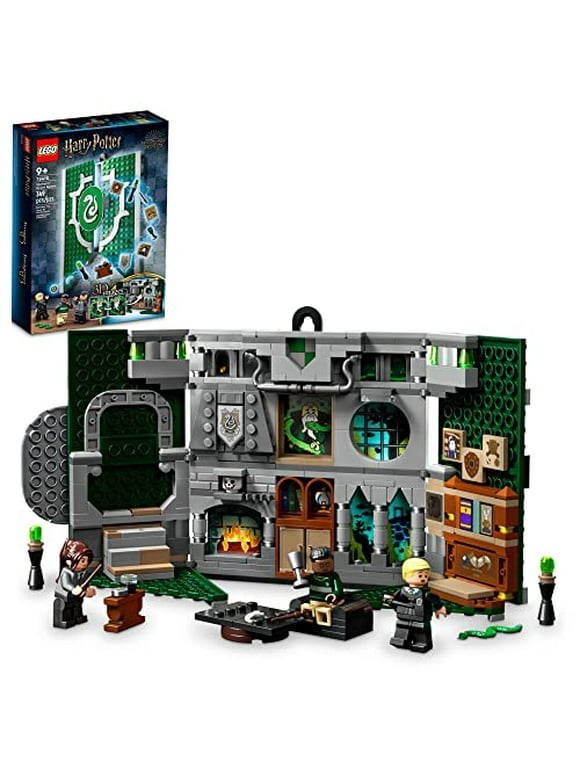 LEGO Harry Potter Slytherin House Banner Set 76410 - Hogwarts Castle Common Room Toy or Wall Display, Collectible Travel Toy with Draco Malfoy Minifigure, Magical Gift for Boys, Girls, and Kids