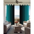 thumbnail image 4 of Blackout Curtains for Bedroom, Teal Black Ombre Room Darkening Window Drapes for Living Room, Gradient Contemporary Abstract Art Thermal Insulated Grommet Curtains, 52x90 inch, 2 Panels, 4 of 9