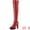 Red, variant on Women's Platform Chunky Heels Over the Knee High Boots Brown 9