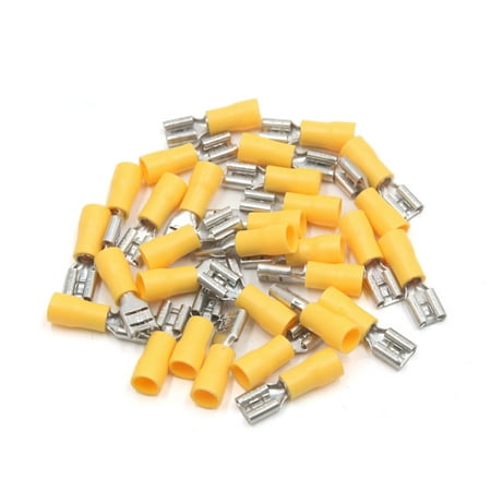 Female D-sub Crimp - 29Pcs Yellow Female Insulated Spade Cable Wire Crimp Terminal Connector for Car