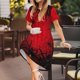 thumbnail image 3 of Balery Spiders On The Web And Space Vestidos sueltos de manga corta para mujer, vestidos de verano 2025, vestidos casuales de corte A con vuelo., 3 of 6