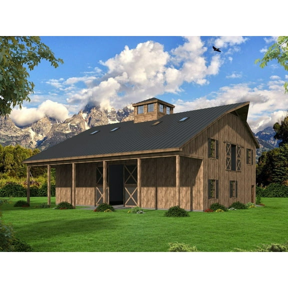 763-2472: Craftsman Barn & outbuilding 0 Bed, 0 Bath Luxury Home Plan, 0 Sq Ft: Full Blueprints with License to Build by Home Plan Marketplace - Lesuto