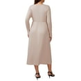 thumbnail image 3 of INSPIRE CHIC Womens Maternity Dresses Button Pleated Knit  Long Sleeve Photoshoot Pregnancy Maxi Dress M Khaki, 3 of 6