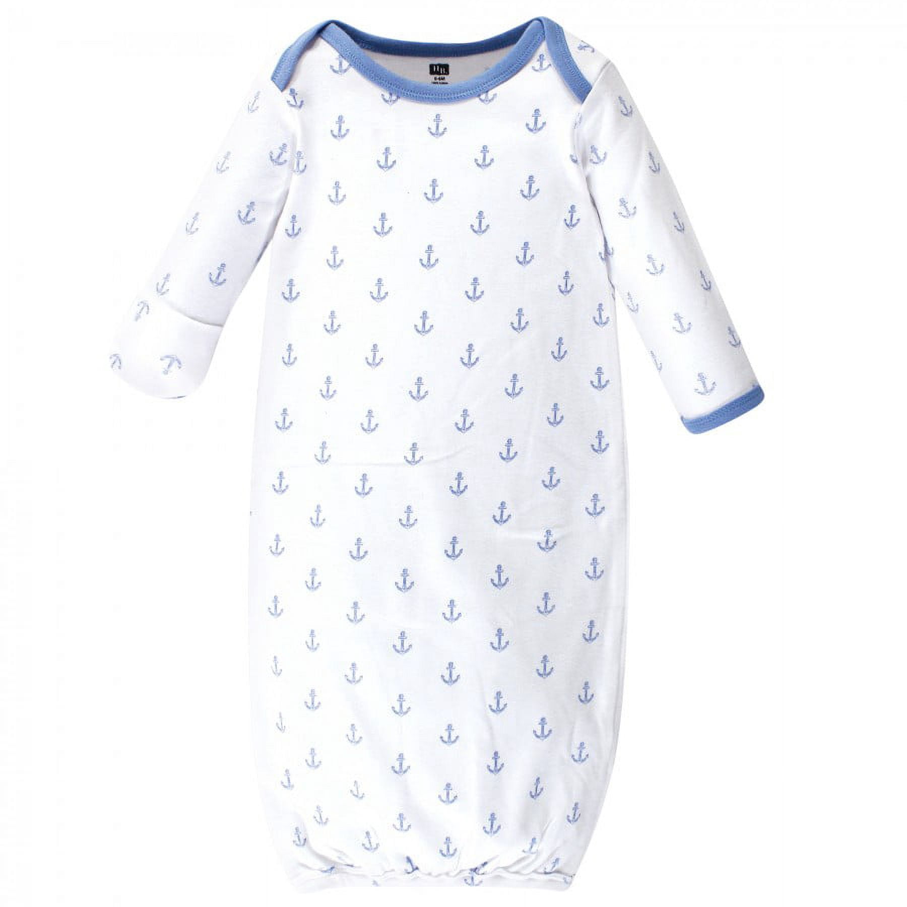 Hudson Baby Infant Boy Cotton Gowns, Blue Whales, Preemie/Newborn