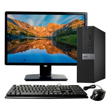 Dell OptiPlex 5050 SFF Desktop Computer Intel Core i5-7500 3.4GHz 16GB RAM 256GB SSD Keyboard and Mouse Wi-Fi 22" LCD Monitor Windows 10 Pro PC