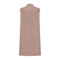 thumbnail image 4 of Sakmal Yellow Dresses for Women Clearance Elegant V-Neck Mid-Length Loose Fit Solid Comfy Sleeveless Shift Dress, 4 of 5