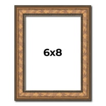 6x8 Frame Gold Real Wood Picture Frame Width 1.25 inches | Interior Frame Depth 0.5 inches | Garrin