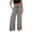 Gray, variant on Womens Lace Trim Wide Leg Palazzo Pants Textured Drawstring Elastic Waist office Casual Trousers with Pockets & Side Crochet Details White