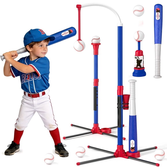 Aijohnny 3-in-1 Kids Baseball Set, T-Ball Sport Games Toys for Boys & Girls, Birthday Chrismas Gifts for 1-3 3-5 5-8 Year Old