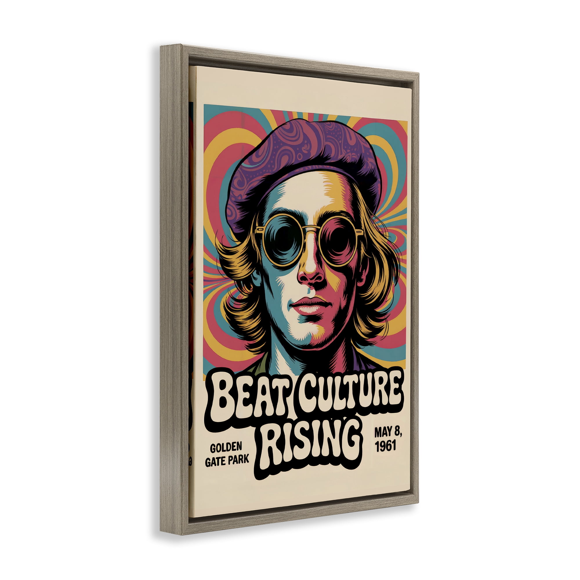 Stupell Industries Beat Culture Rising Poster Brown Framed Floater Canvas Wall Art, design by Andreas Magnusson