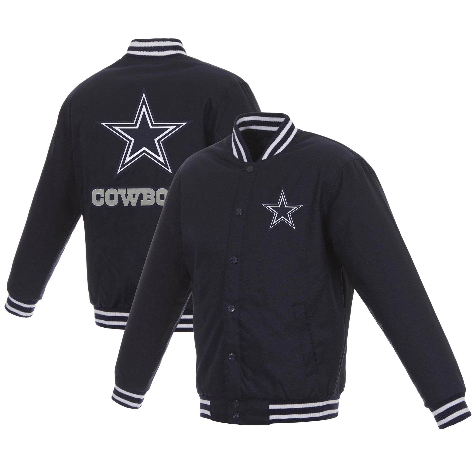 Dallas Cowboys JH Design Poly Twill Jacket - Navy - Walmart.com ...