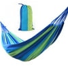 Outdoor Leisure Hammocks Portable Multi-functional Canvas Stripe Swing for Camping Travel 280x80cm(Blue)