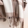 thumbnail image 6 of Yuanlong Womens Scarves Vintage Plaid Fringe Fall Winter Thick Warm Wrap Shawl Cozy Minimal Versatile Casual Neckwear, 6 of 7