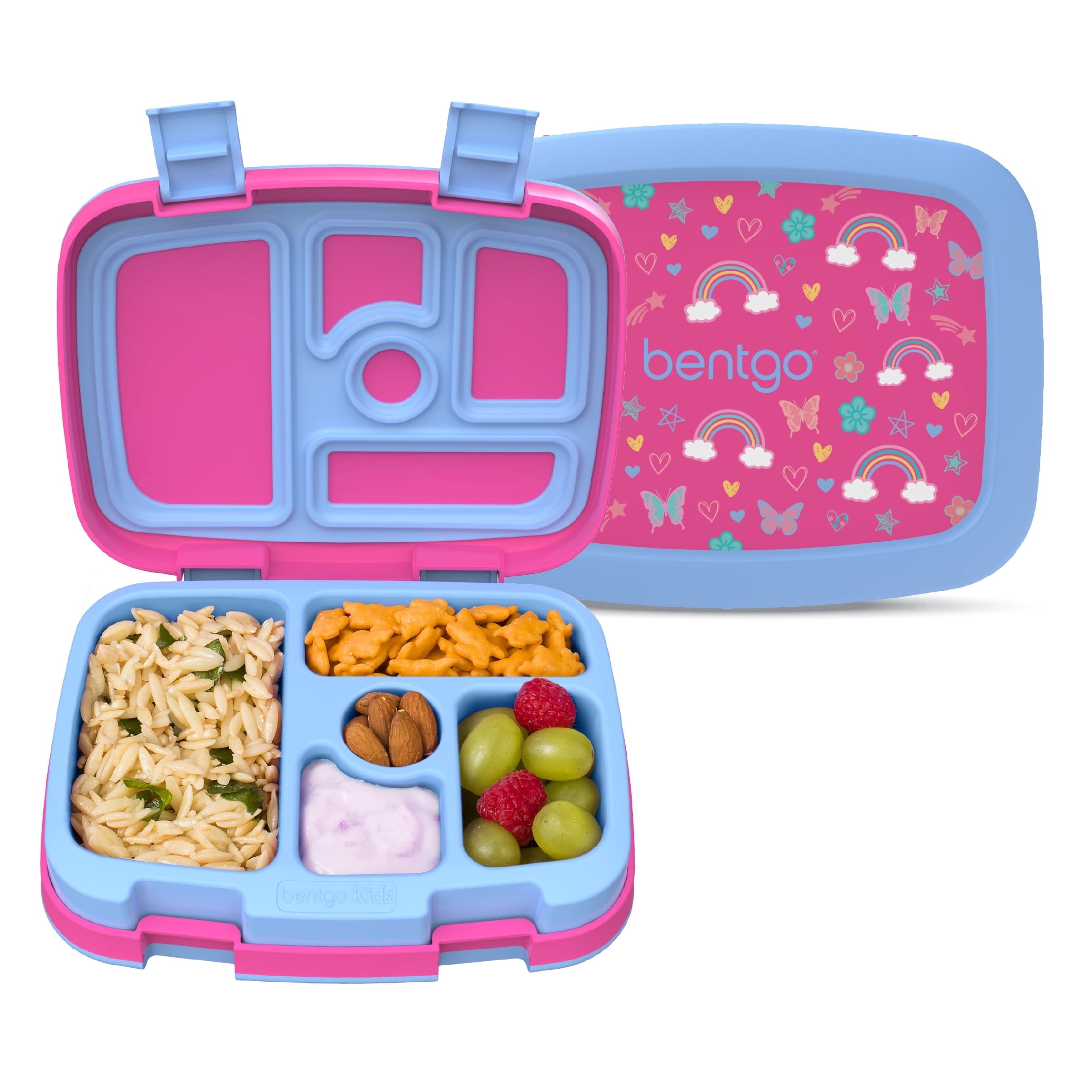 Bentgo Kids Prints Bento Lunch Box, Rainbows and Butterflies photo 1