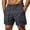 Dark Gray, variant on Mens Button Fly Partial Elastic Waist Casual Cargo Shorts Multi Big Flap Pocket Breathable Soft Twill Lightweight Outdoor Daily Workout Summer Apparel Khaki 5XL