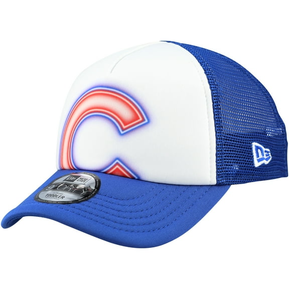Toddler New Era  White/Royal Chicago Cubs Painted A-Frame 9FORTY Trucker Adjustable Hat