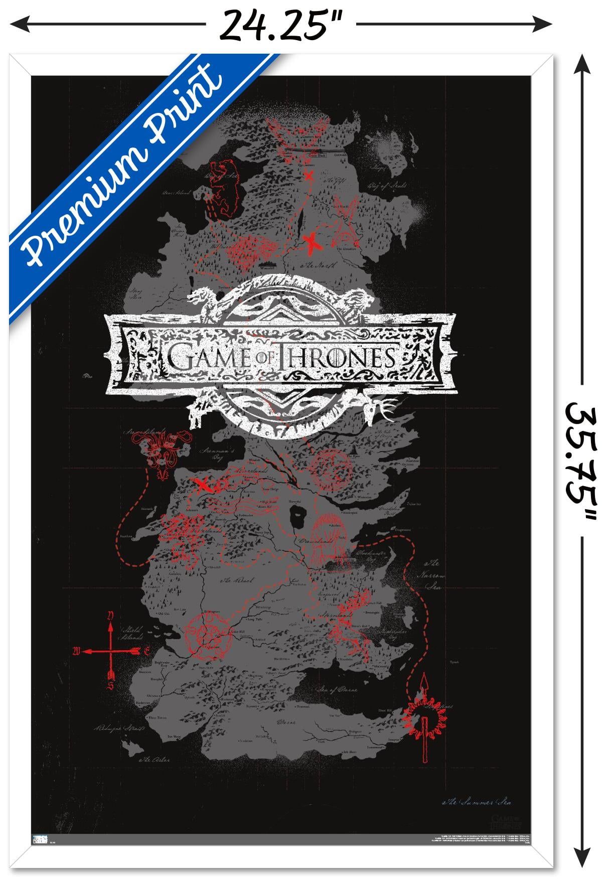Game of Thrones - Map Wall Poster with Wooden Magnetic Frame, 22.375" x 34"  - Walmart.com