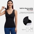 thumbnail image 3 of FITVALEN Women's Shapewear Cami with Built-in Bra Tummy Firm Control Tank Top V Neck Lace Shaper Camisoles, 3 of 7