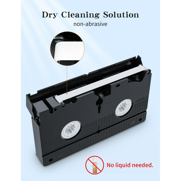 Arsvita VHS VCR Head Cleaner, Video Head Clean Kit for VHS VCR Player, Dry Cleaning Cassette Tape for VHS, Size: Standard VHS Tape, Black