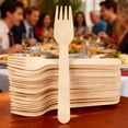 thumbnail image 5 of Kittvzx Bamboo Forks Spoons Knives Cutlery Combo Set Disposable Utensils Wooden Forks Cutlery Set 100Pcs Spoons Wooden Compostable Utensils Forks And Spoons Silverware, 5 of 9