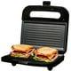 thumbnail image 1 of OVENTE - Parrilla eléctrica Panini con placas antiadherentes, luces indicadoras LED, control de termostato, mango de tacto fresco, sandwichera compacta perfecta para cocinar desayuno, aperitivos y más, 1 of 5