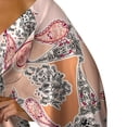 thumbnail image 2 of LoyisViDion Womens Plus Size Dresses Clearance Fashion Women Autumn V-Neck Dress Casual Printing Loose Comfy Short Sleeve Dress Pink 12(XXL), 2 of 3