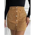 thumbnail image 3 of Wenseny Womens Corduroy A-line Skirt Classic Vintage Casual Skirts Stylish Short Skirt Ginger S, 3 of 5