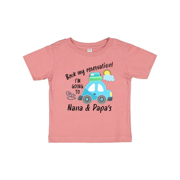 Inktastic Book My Reservation I'm Going to Nana and Papa's Boys or Girls Baby T-Shirt
