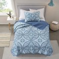 thumbnail image 2 of Juego de colcha Comfort Spaces Gloria Damask Aqua tamaño Twin 168 x 229 cm, 2 of 7