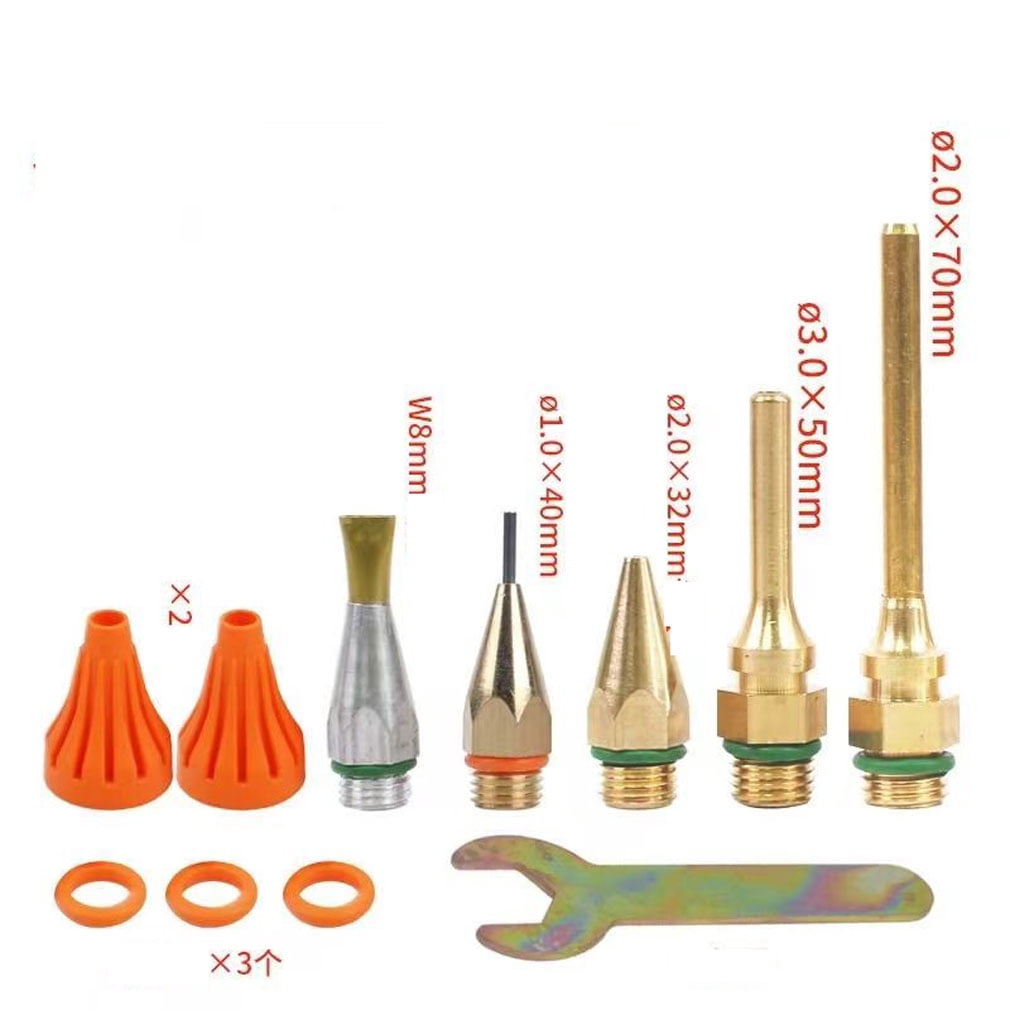 Hot melt glue gun extension nozzle, glue copper nozzle small diameter long and short large diameter hot melt glue accessories, 11PCS