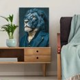 thumbnail image 5 of Elegant Lion in Blue Suit Canvas Painting, Quirky Sophisticated Animal Art, Modern Home Decor, 5 of 8