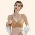 thumbnail image 7 of AILIVIN Wireless Bras For Women Women's Lace Bra Comfort Adjustable Wider Straps No Back Fat Full Coverage Support Lifting Up Minimizer Bras No Wire Women Bra Brown 34C, 7 of 7