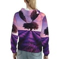 thumbnail image 7 of Daiia Lavender Field Sunset Pattern Women's Fashion Hoodies & Sweatshirts with Kangaroo Pocket Hooded Sweatshirt with Eye-catching Drawstrings-Medium, 7 of 7