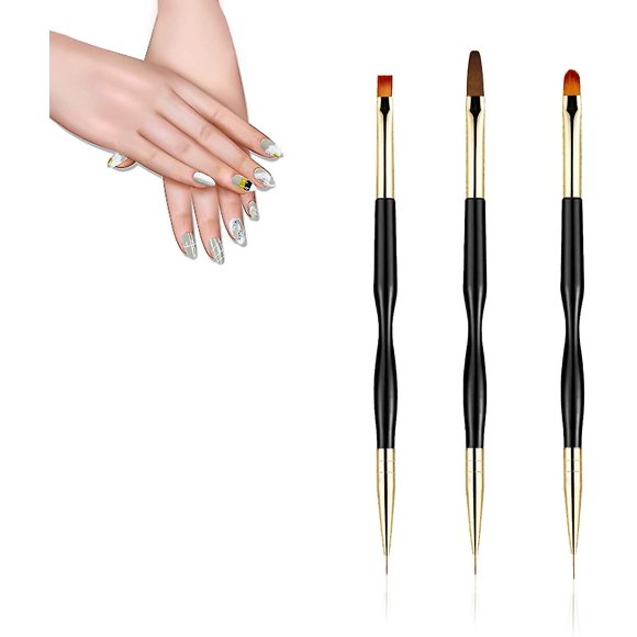 3 Pieces Nail Brush for UV Gel and Nail Art DIY Drawing Painting
