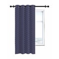 thumbnail image 7 of Geometric Line Thermal Insulated Blackout Curtains for Bedroom 45 Length Yellow Border Indigo Blue Background Room Darkening Curtain 1 Panel Grommet Window Curtain Drape for Living Room Nursery Room, 7 of 7