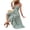 Sage, variant on Women's Tie Back Tiered Midi Cami Dress with Bow Back Design and Cutout Details Summer Wear 95% polyester 5% elastane