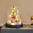 thumbnail image 3 of ZFYXGS Christmas Decoration Small Imitation Glass Cover Mini With Light Emitting Snow Falling Small Christmas Tree Desktop Ornament Clearance, 3 of 5