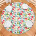thumbnail image 2 of Pioneer Flower Floral Print Pattern Round Fitted Tablecloth with Elastic Edge,Dining Table Cover Waterproof,Outdoor Round Tablecloth for Camping,Dining,Indoor and Outdoor, 2 of 7