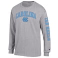 thumbnail image 2 of Men's Champion  Heather Gray North Carolina Tar Heels Arch Over Logo 2-Hit Long Sleeve T-Shirt, 2 of 3