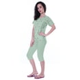 thumbnail image 4 of Moomaya Nightwear Set Heart Embroidered Capri T-shirt 2 Pcs Set Sleepwear, 4 of 6