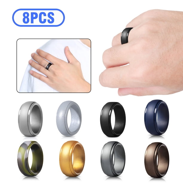 Hilitand 5 Sizes 7pcs Colors Women Silicone Wedding Ring Set Outdoor Workout Flexible Band Silicone Ring Band Silicone Wedding Ring Walmart Com Walmart Com