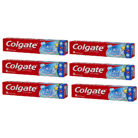 (6 pack) (6 Pack) Colgate Kids Toothpaste, Cavity Protection, Bubble Fruit Flavor - 2.7 oz