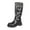 Black, variant on Knee High Boots Women Chunky Mid Heel Round Toe Booties with Zipper Women Fashion Casual Comfortable Versatile Solid Color Fall Winter Shoes Black 8.5